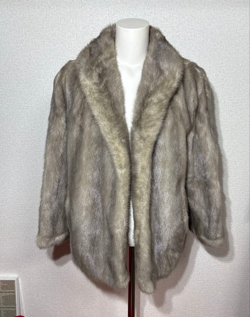 サファイヤミンク　毛皮コート　リアルファー