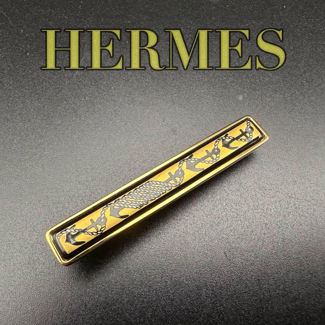 極美品✨　エルメス　ネクタイピン　エマイユ　七宝焼　ゴールド　069