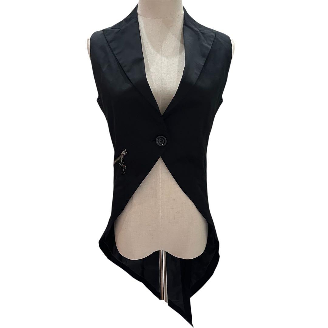 black peace now ブラックピースナウアシンメトリーベスト黒日本製M