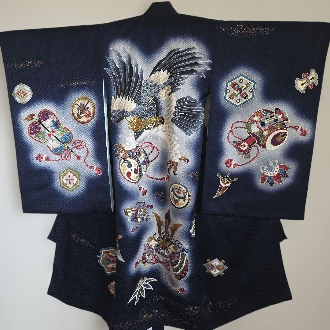 YUKI　　No44 男の子　お祝い着物　長襦袢付き　産着　七五三