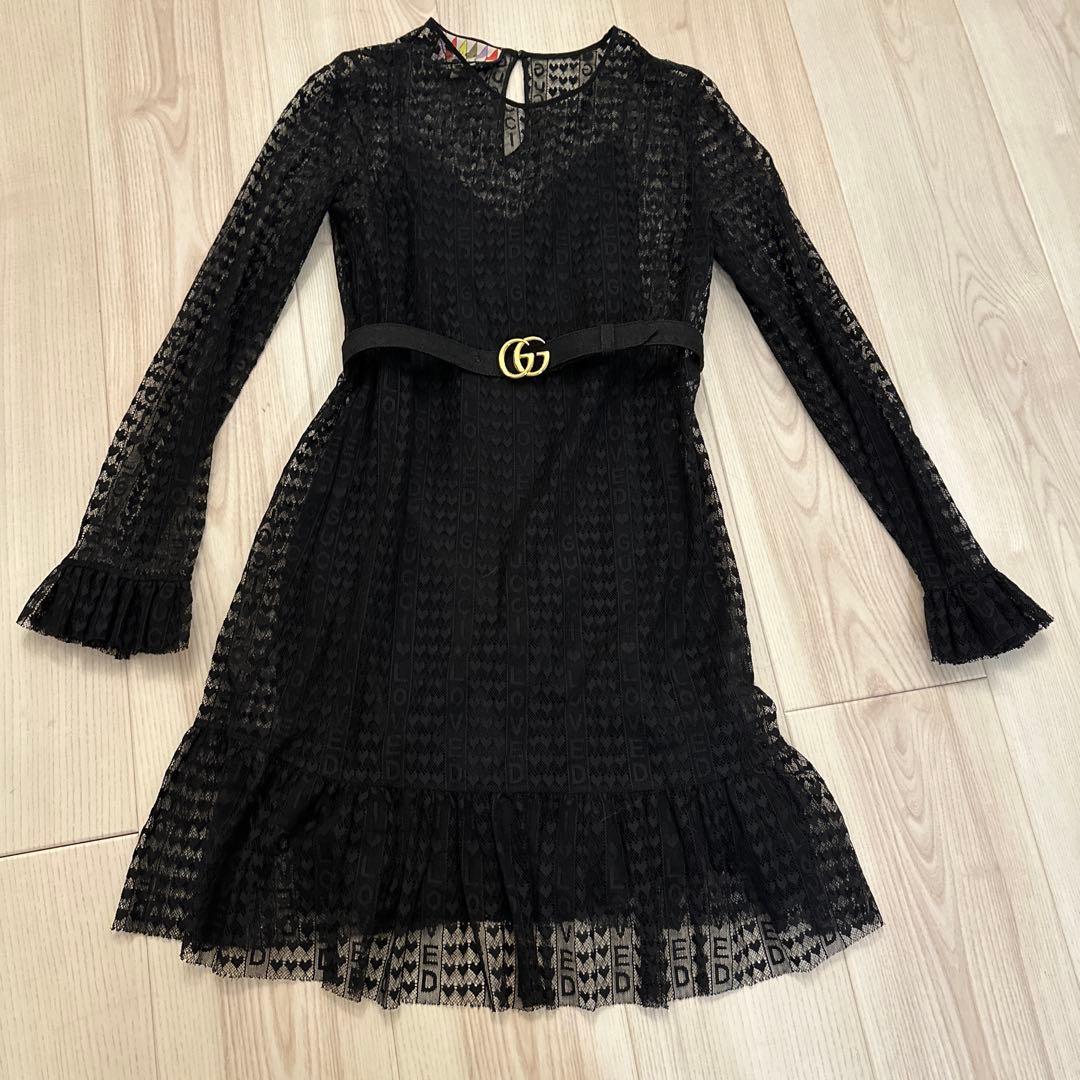 rio ブラックレースドレス GUCCIベルト付き