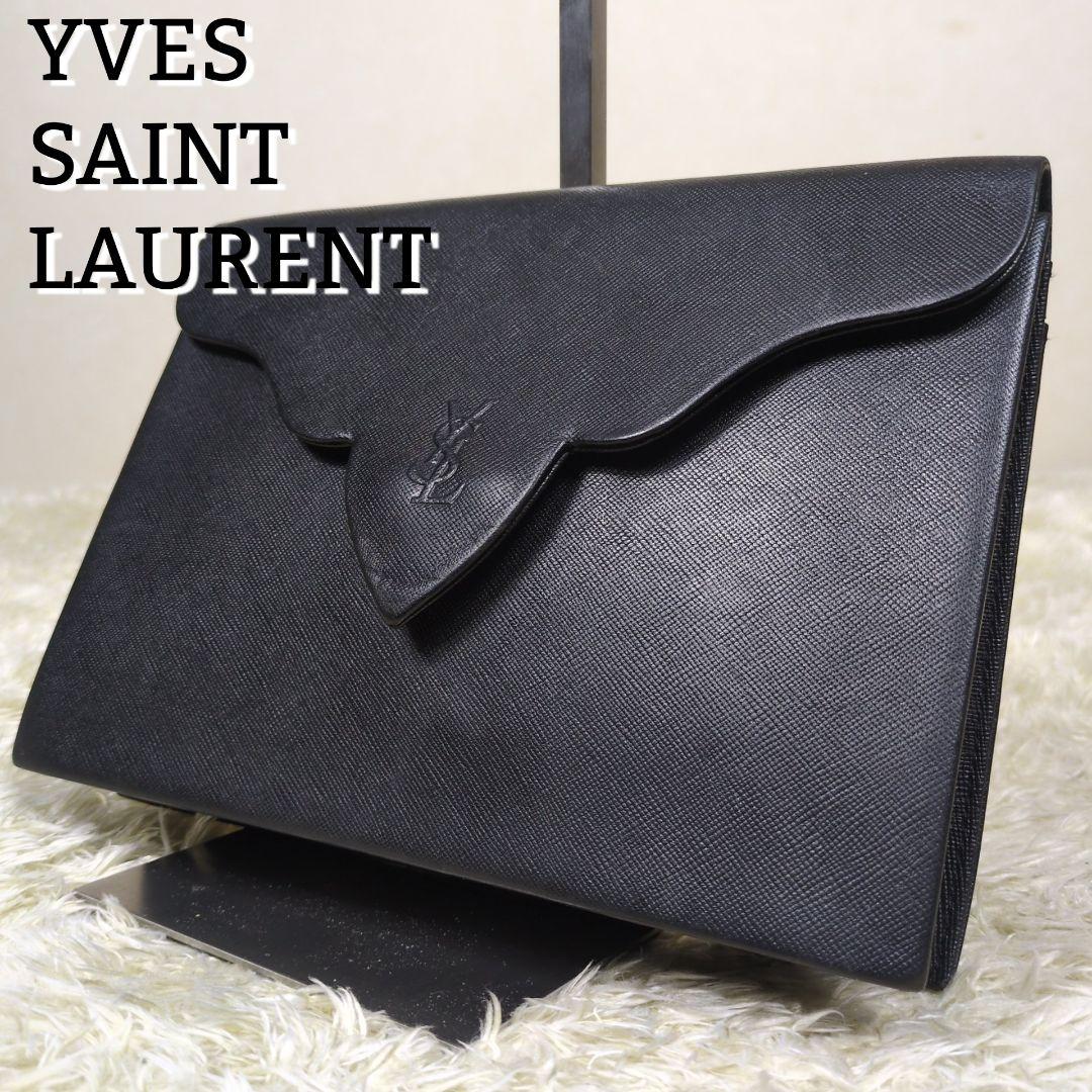 イヴサンローラン クラッチバッグ カサンドラ レザー ブラック