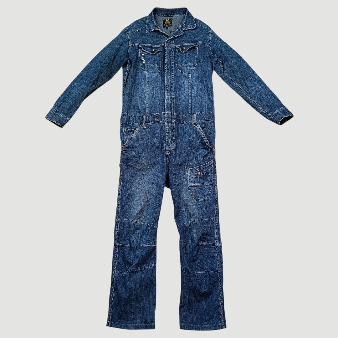 【3着セット】アイズフロンティア デニムつなぎ 作業服 Lサイズ