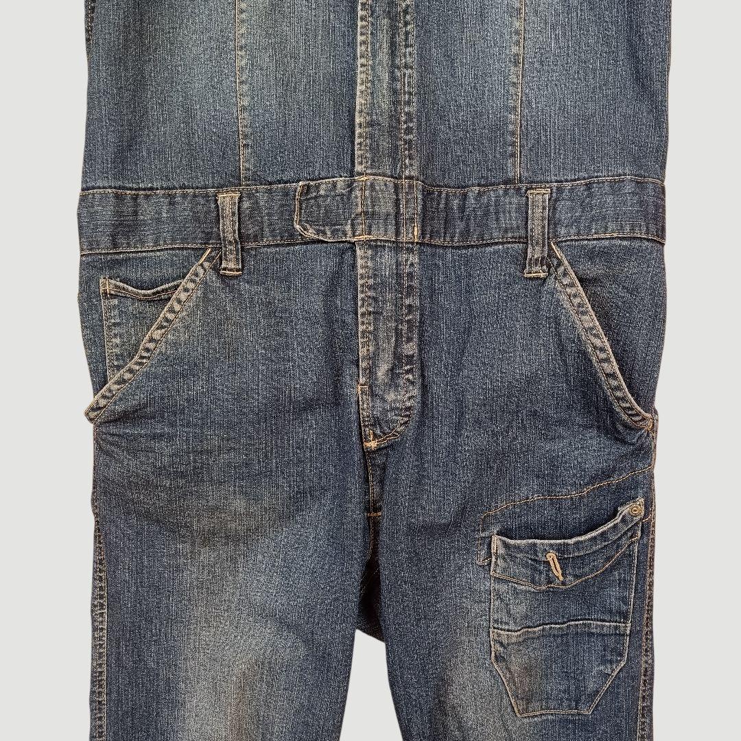 【3着セット】アイズフロンティア デニムつなぎ 作業服 Lサイズ