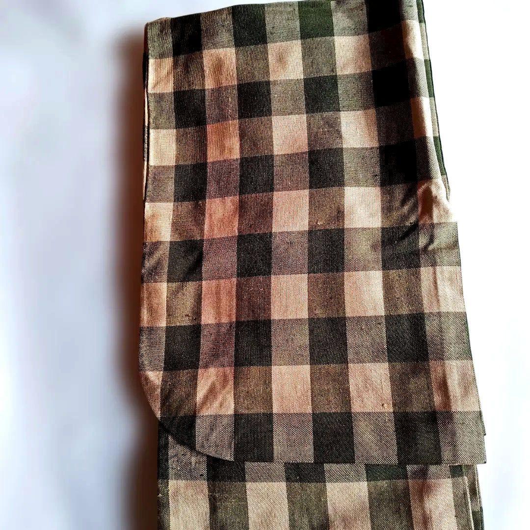 ざざんざ織　（伊兵衛織）単衣（冬こそ着用有）　玉繭　身丈159㌢　裄丈64.5㌢