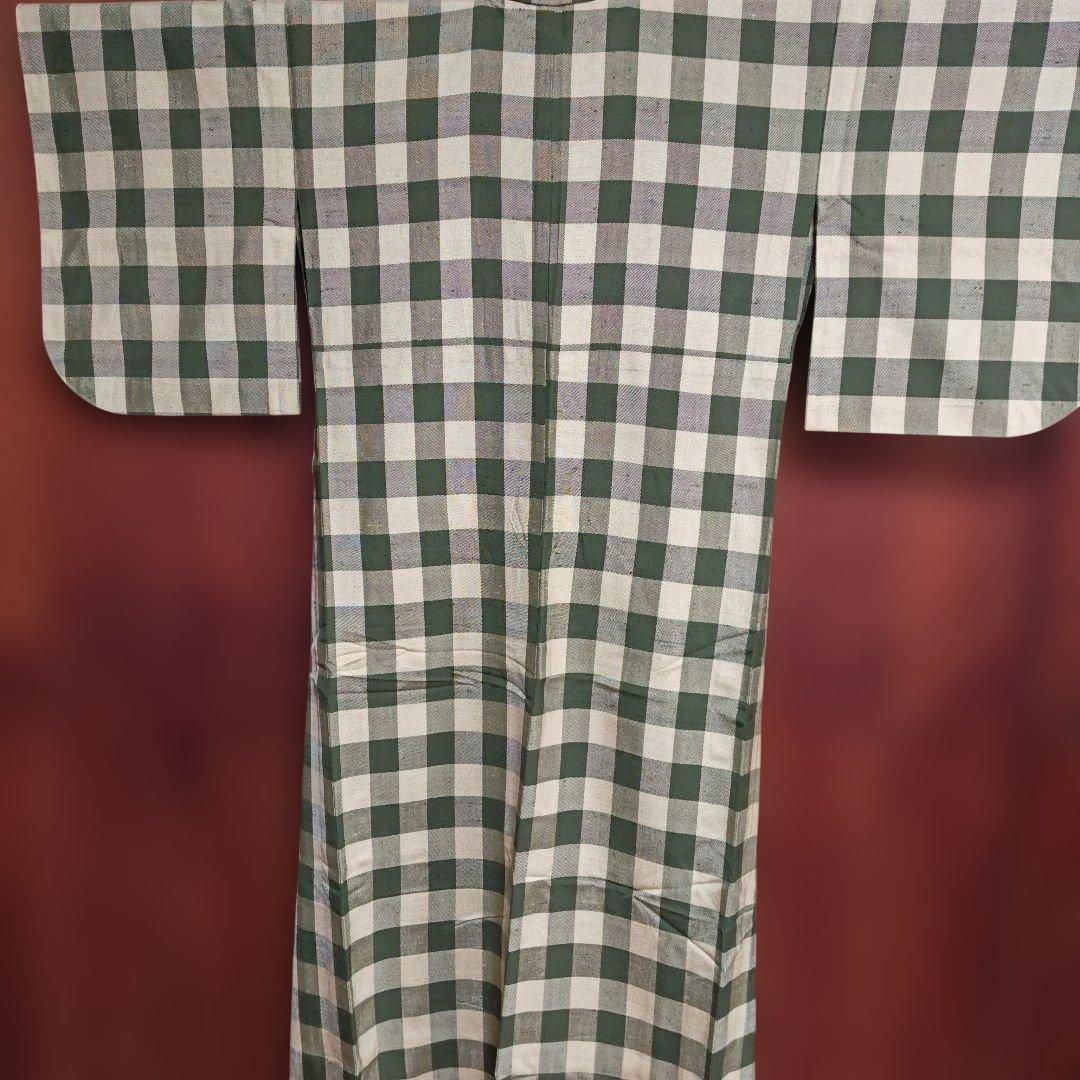 ざざんざ織　（伊兵衛織）単衣（冬こそ着用有）　玉繭　身丈159㌢　裄丈64.5㌢