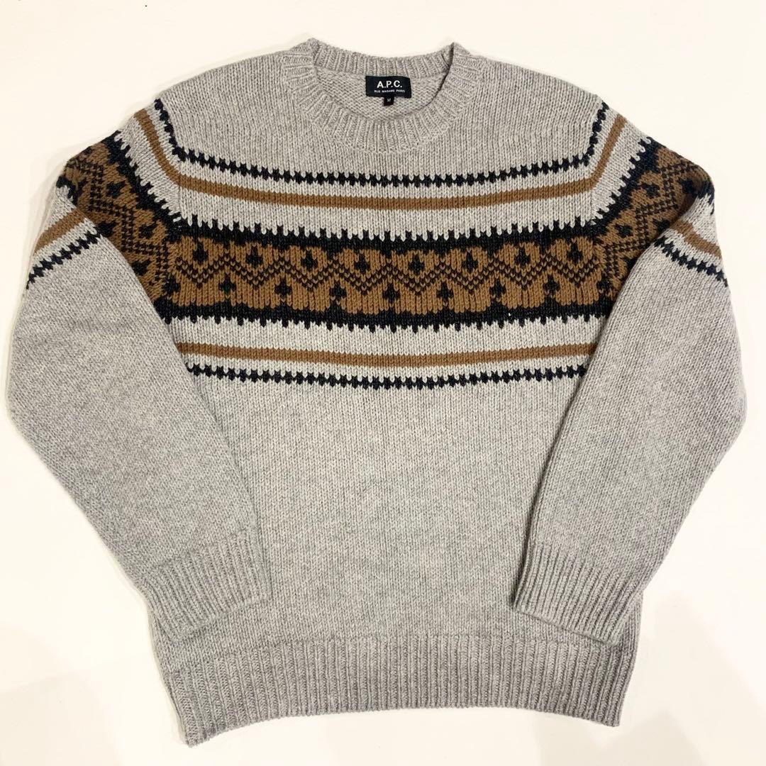 A.P.C. ノルディック柄ニットセーター アーペーセーコモリオーラリーキツネ