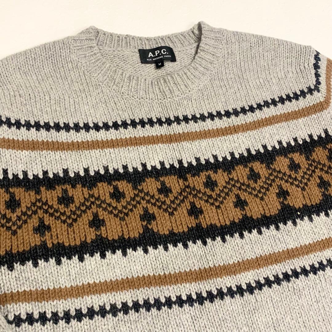 A.P.C. ノルディック柄ニットセーター アーペーセーコモリオーラリーキツネ