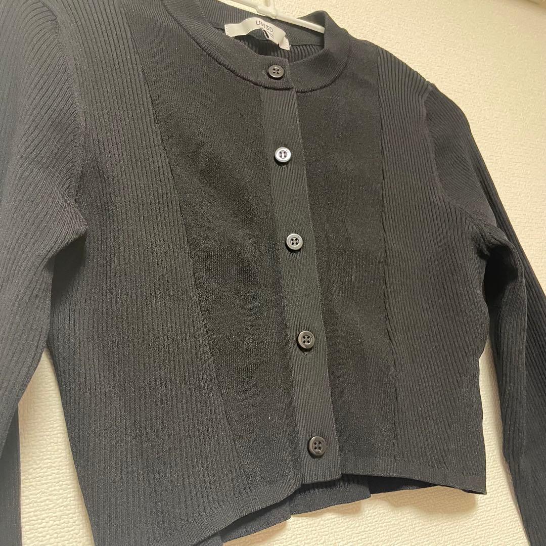 美品！UN3D. アンスリード SHORT KT CD / ショートニットカーデ