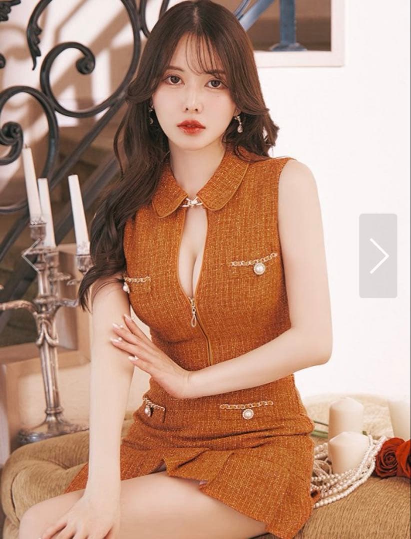 マーメイドツイードパールボタンドレス JEWELS