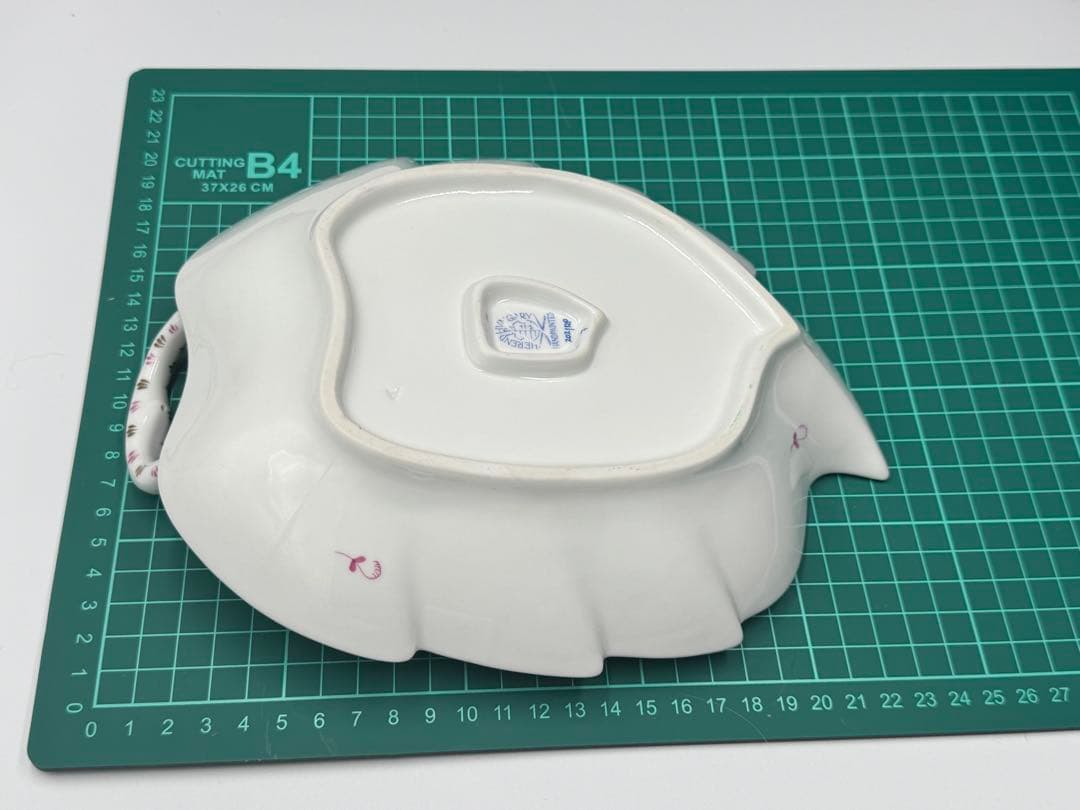 ヴィンテージ ハンガリー　ヘレンド。 アポニーのピンク　リーフディッシュ