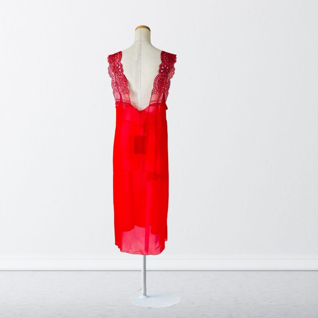 MERYLL ROGGE メリルロッゲ 赤 スカラップ ワンピース 44