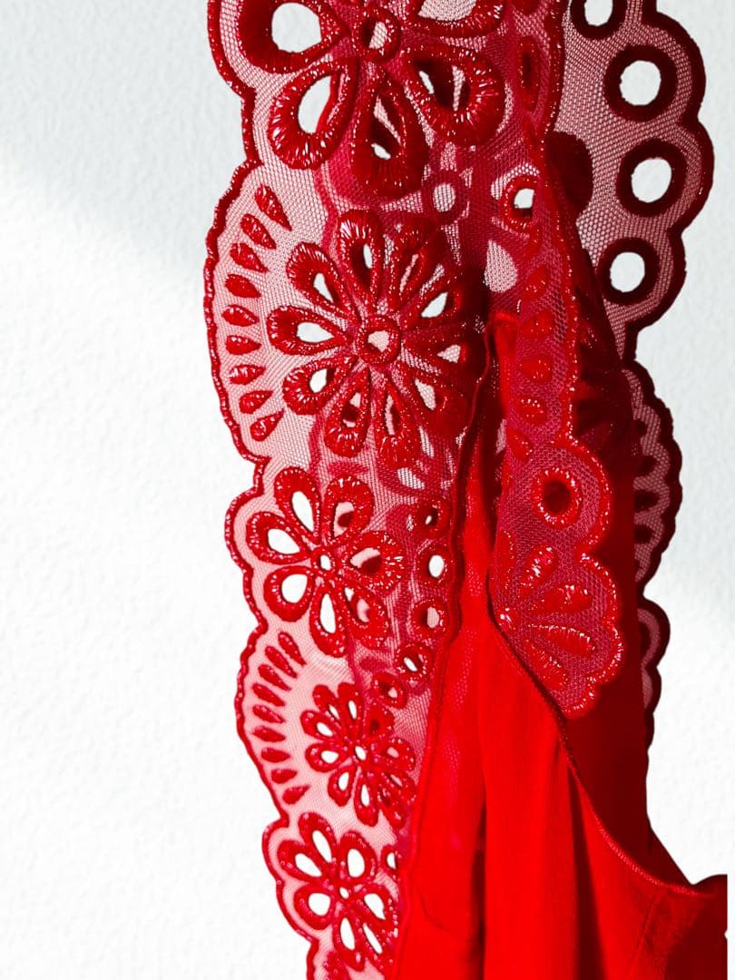 MERYLL ROGGE メリルロッゲ 赤 スカラップ ワンピース 44