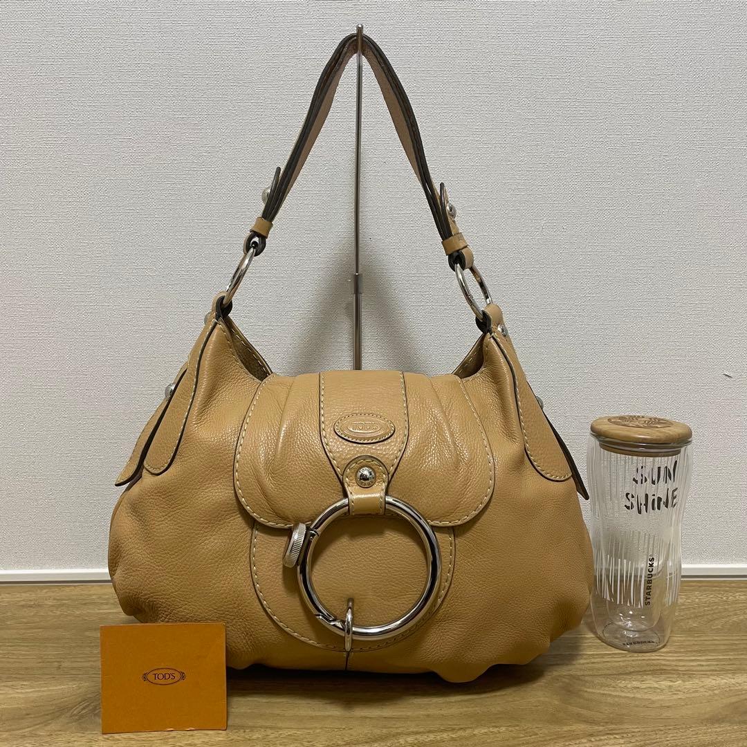 《美品》TOD’S （トッズ）レザー ショルダーバッグ ライトブラウン