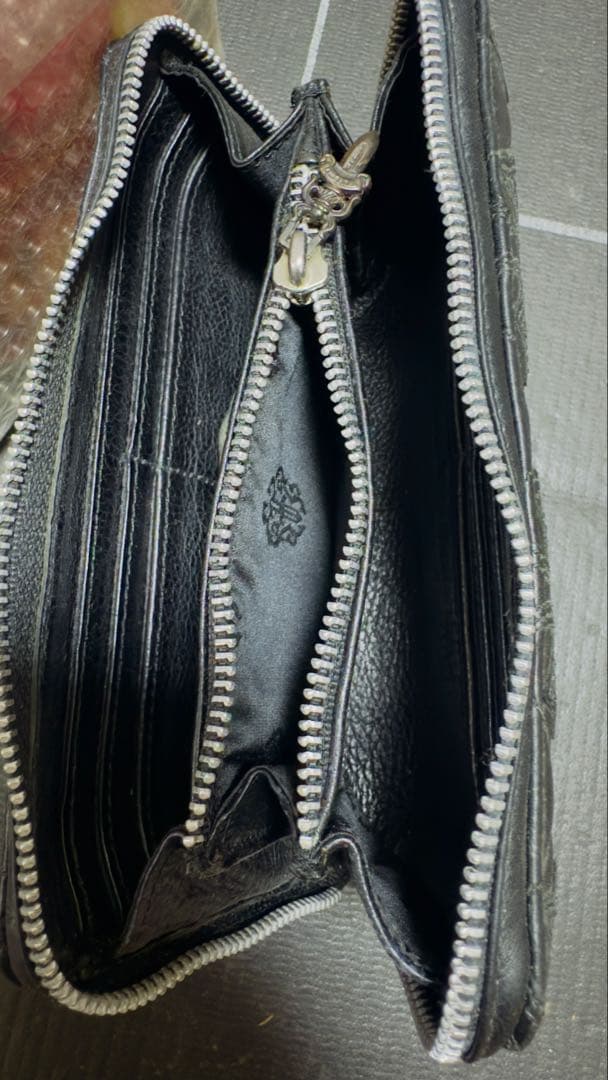 クロムハーツセメタリーパッチ ラウンドジップウォレ ット　ロングキーチェーン