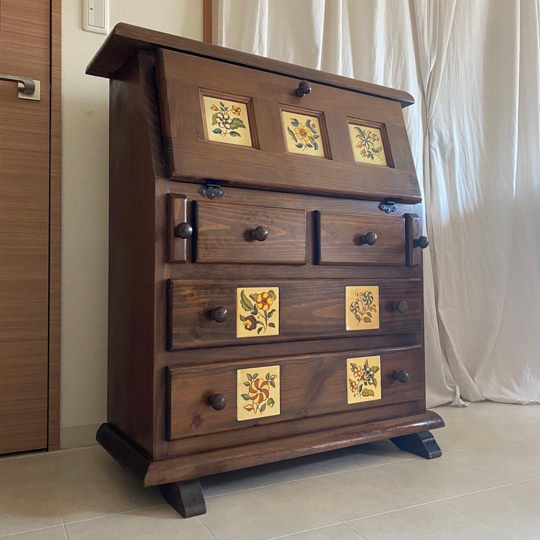 スペイン製　アクタス　ライティングビューロー　バレンシアパイン　北欧　カントリー