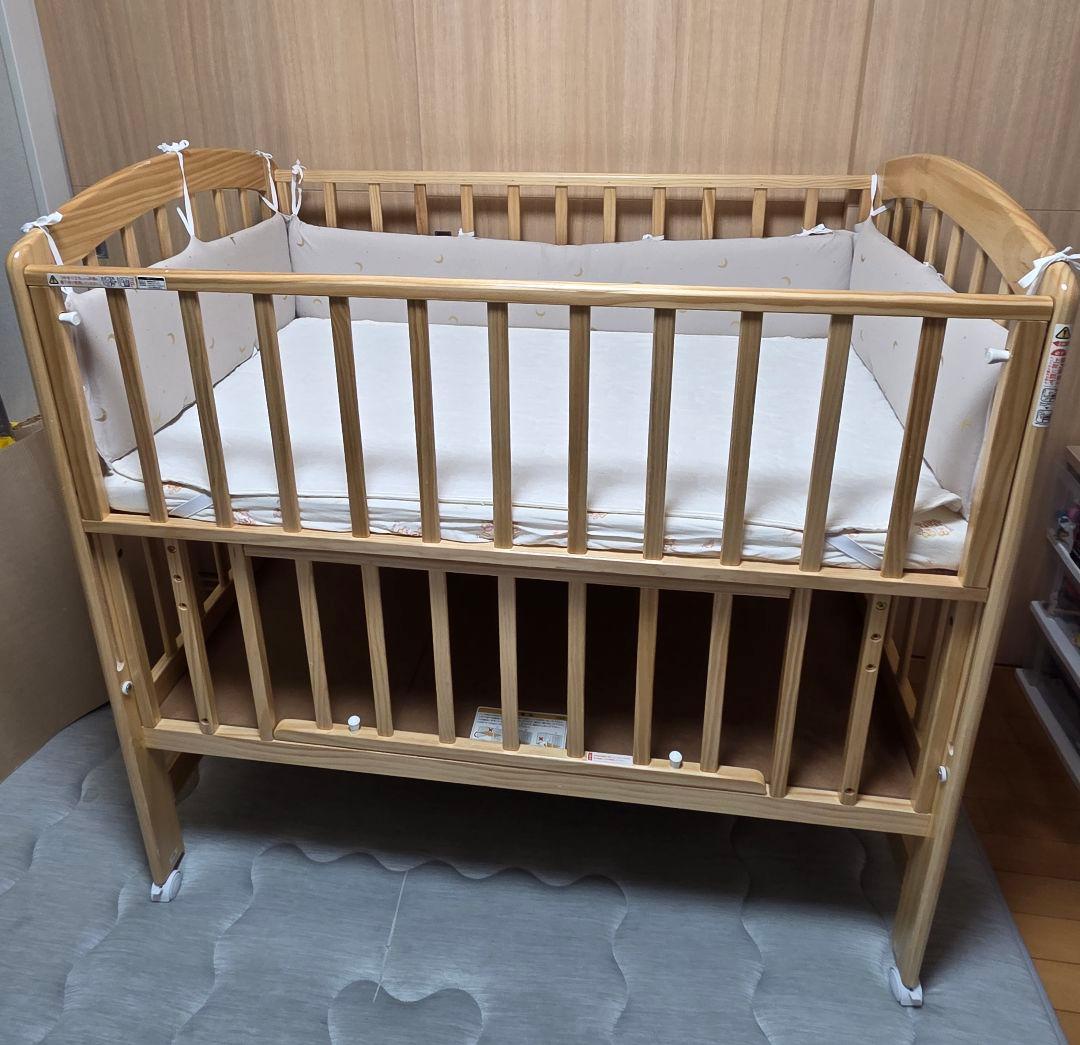 KATOJI　ベビーベッド　ハイポジション　レギュラー　ナチュラル　カトージ