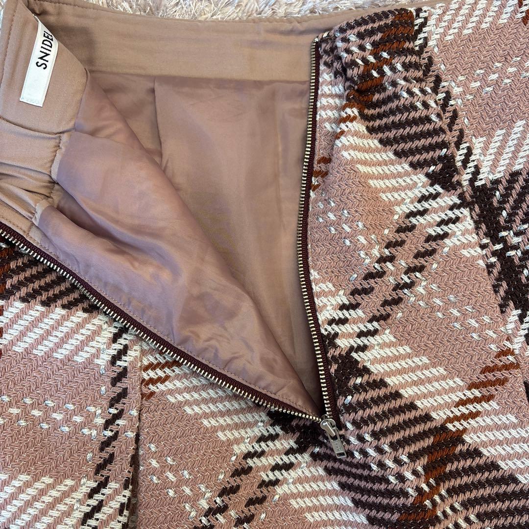 スナイデル　ロービングチェックミニスカート　ピンク　1 M