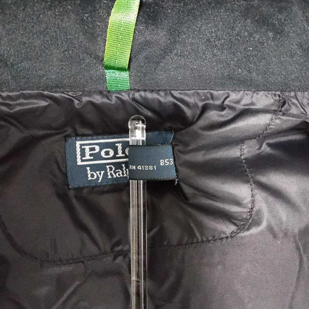 ポロバイラルフローレン フード付きダウンベスト ビッグポニー メンズS 星条旗