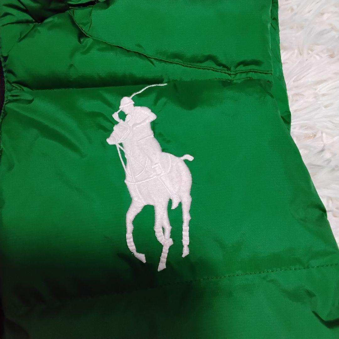 ポロバイラルフローレン フード付きダウンベスト ビッグポニー メンズS 星条旗