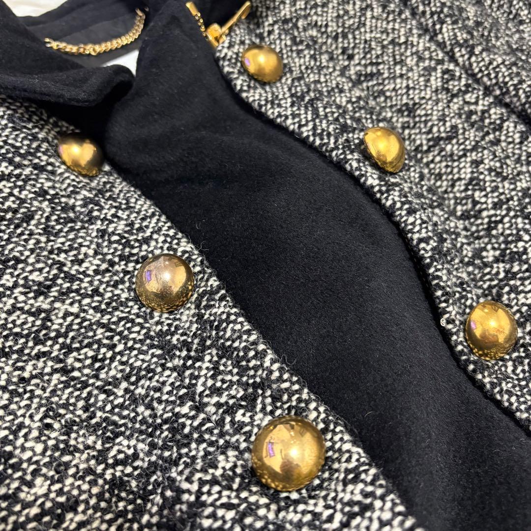 モスキーノ　ツイード調　ナポレオンジャケット　ショート丈