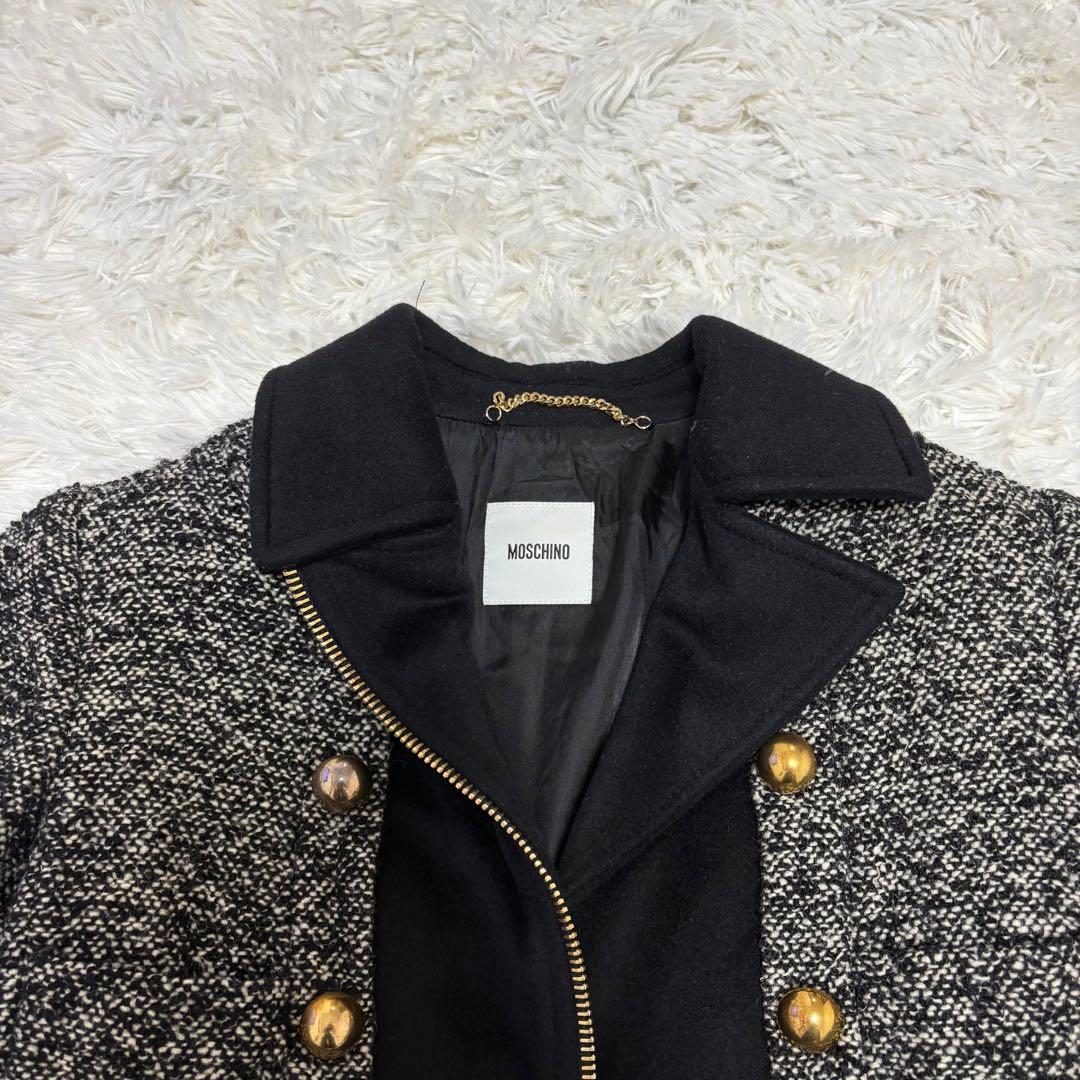 モスキーノ　ツイード調　ナポレオンジャケット　ショート丈