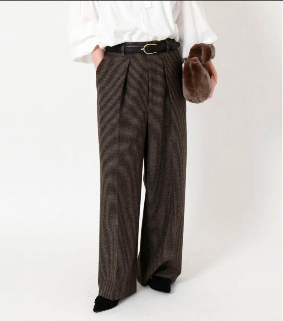 タグ付新品　IENA イエナ ストレッチツィード タックバギーパンツ