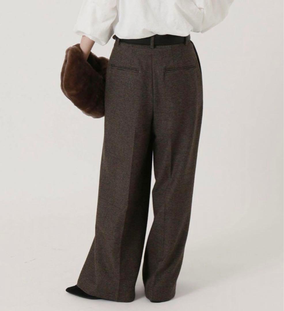 タグ付新品　IENA イエナ ストレッチツィード タックバギーパンツ