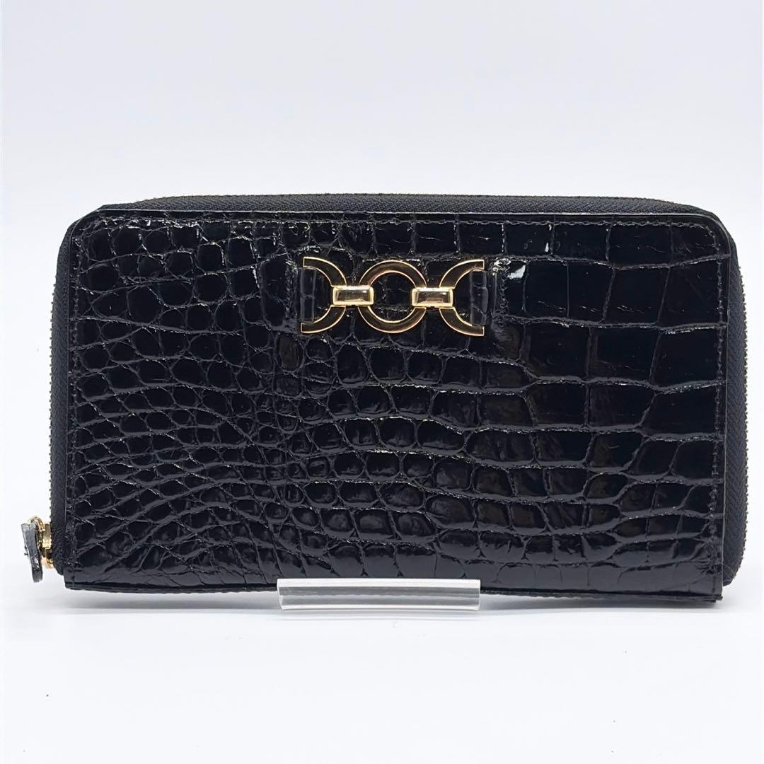 新品未使用 JRA 長財布 財布 ラウンドファスナー ブラック クロコダイル