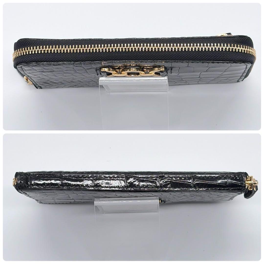 新品未使用 JRA 長財布 財布 ラウンドファスナー ブラック クロコダイル