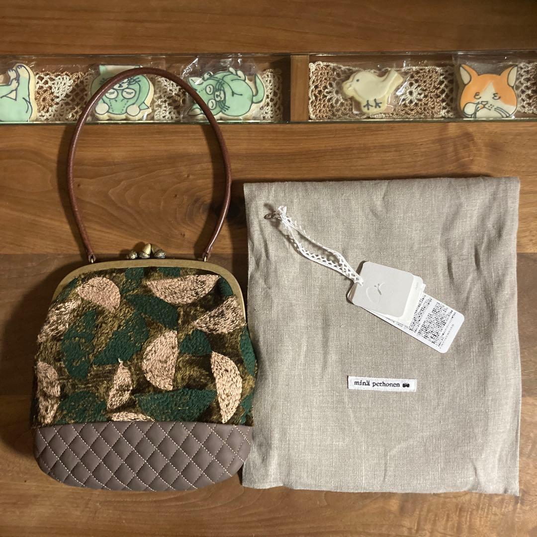 【新品未使用】ミナペルホネン☆voix☆ガドルバッグ☆ブラウン♡