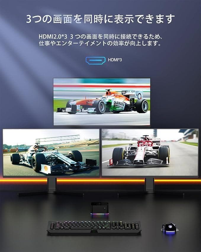 ミニPC 最新第12世代 N95（最大3.4GHz）8GB 256GB SSD