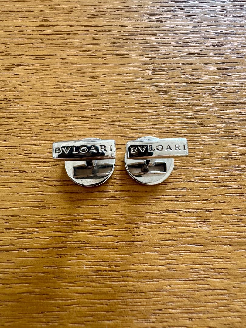 【値下げ】ブルガリ カフス ブルー シルバー カフスボタン カフリンクス