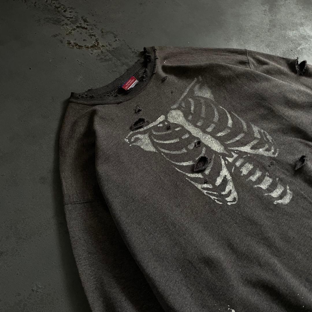 90s born paint“ grange”グレー”XL“boro sweat