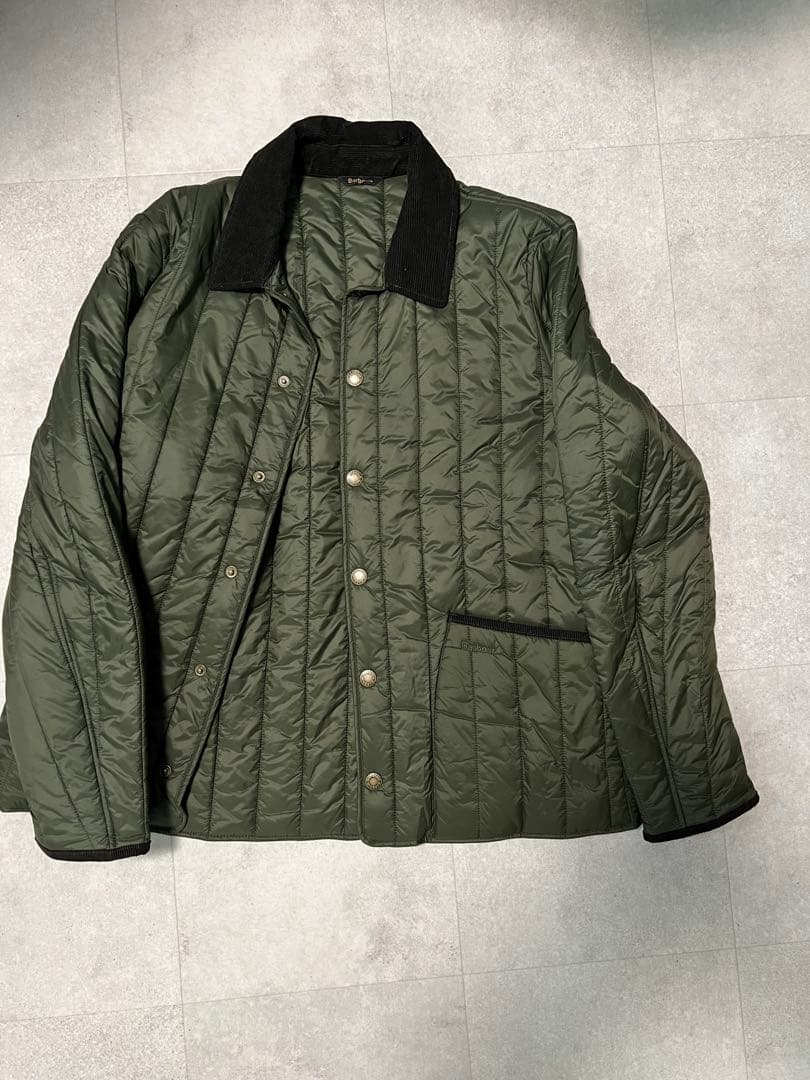 美品　Barbour ヘリングキルティングブルゾン　ファーライナー付