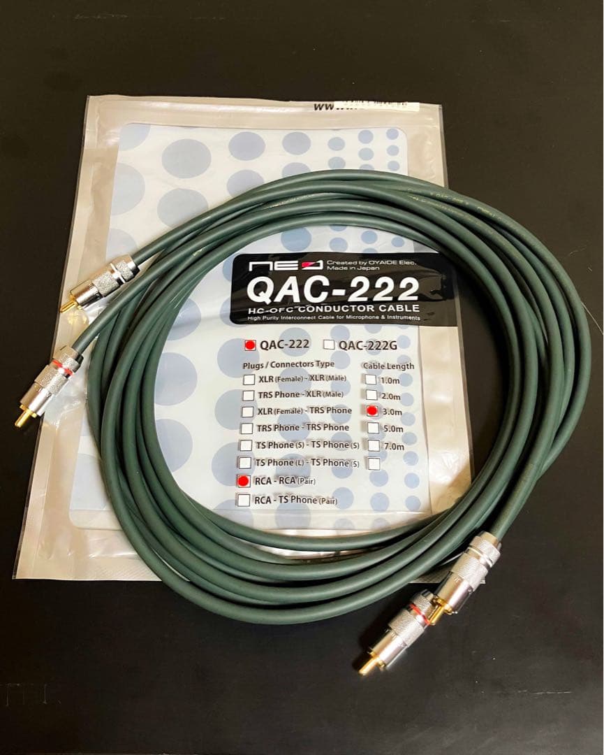 【美品】OYAIDE QAC-222 RCA/3.0 ２本セット
