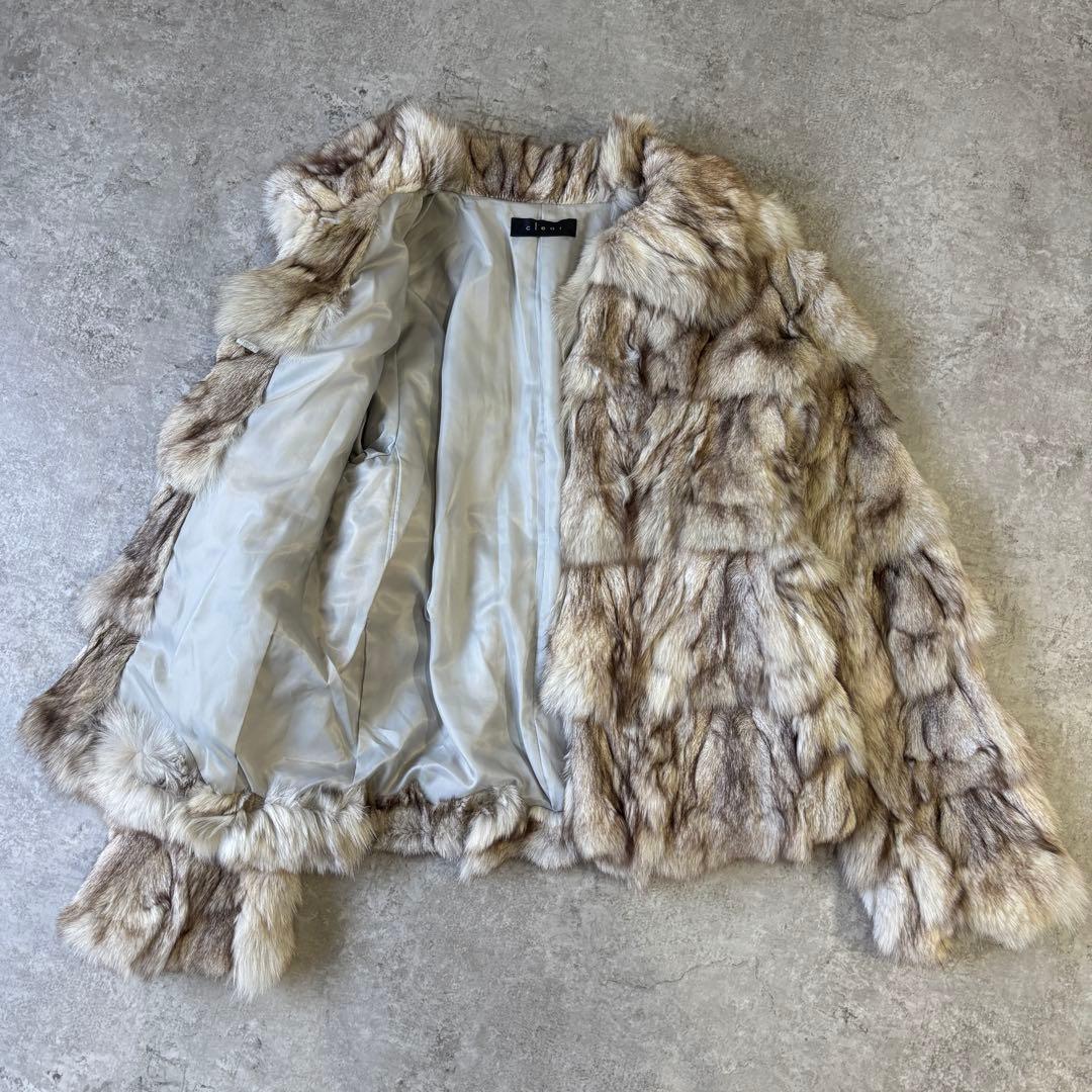 clear クリア ファーコート ブルーフォックス ハーフコート 毛皮 9号