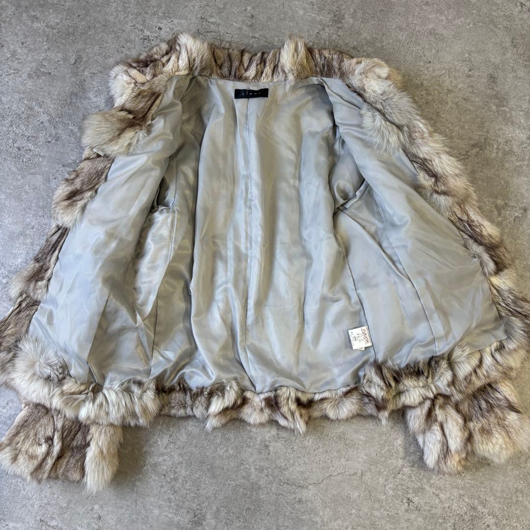 clear クリア ファーコート ブルーフォックス ハーフコート 毛皮 9号