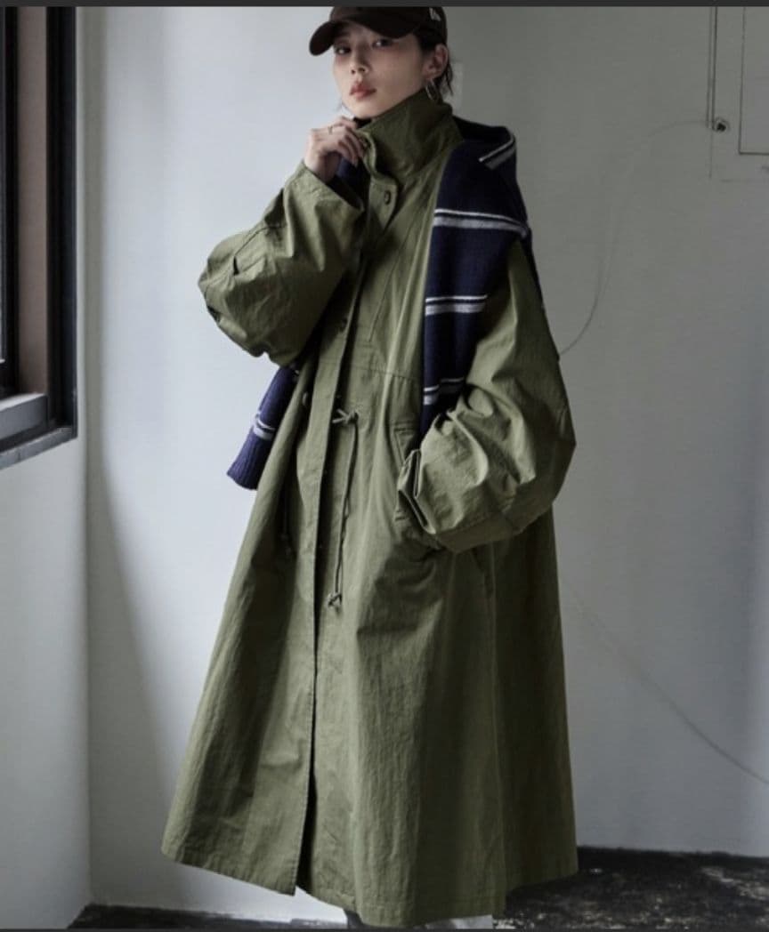 【完売品】【新品】etoll.スタンドカラーミリタリーコート