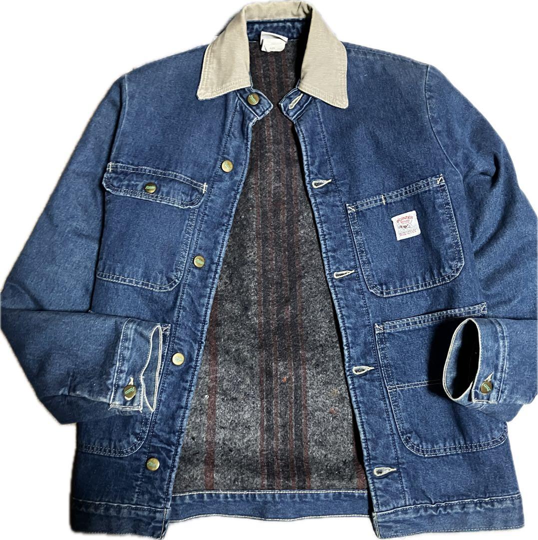 ポインター　襟コーデュロイ 裏地 ブランケット　デニム カバーオール　USA製