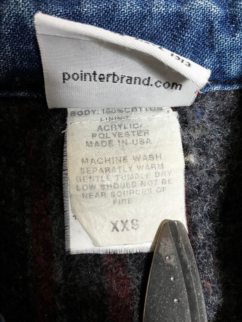ポインター　襟コーデュロイ 裏地 ブランケット　デニム カバーオール　USA製