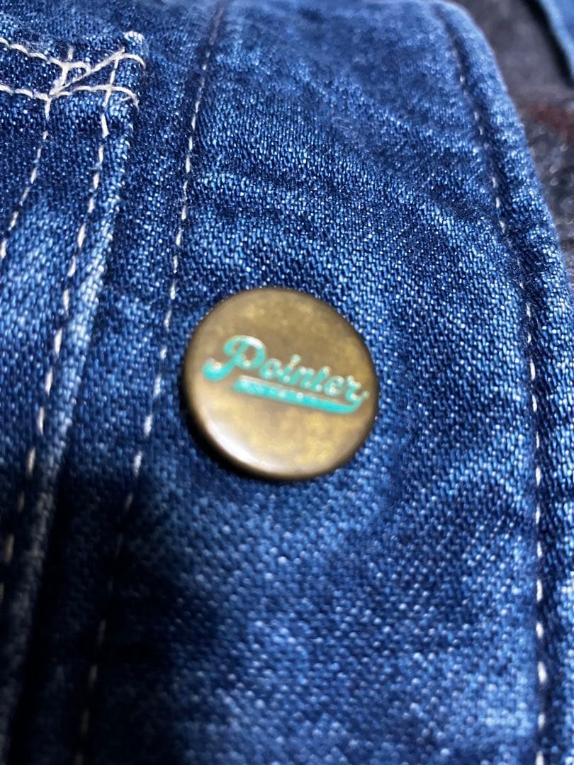 ポインター　襟コーデュロイ 裏地 ブランケット　デニム カバーオール　USA製