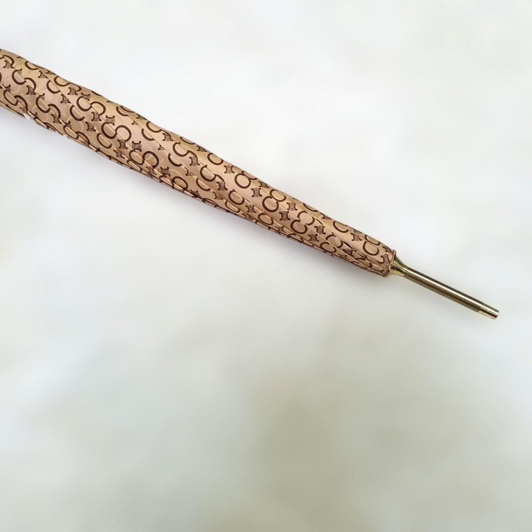 【極美品・希少】CELINE 傘 トリオンフ 総柄 ベージュ ゴールド金具