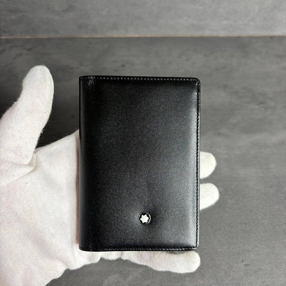 【未使用級】MONTBLANC モンブラン 本革 マチ付き 名刺入れ 限定品 黒