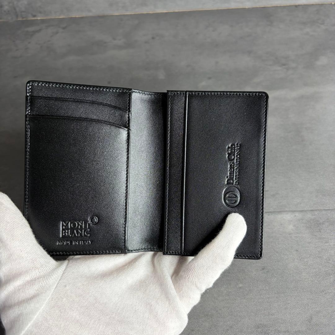 【未使用級】MONTBLANC モンブラン 本革 マチ付き 名刺入れ 限定品 黒
