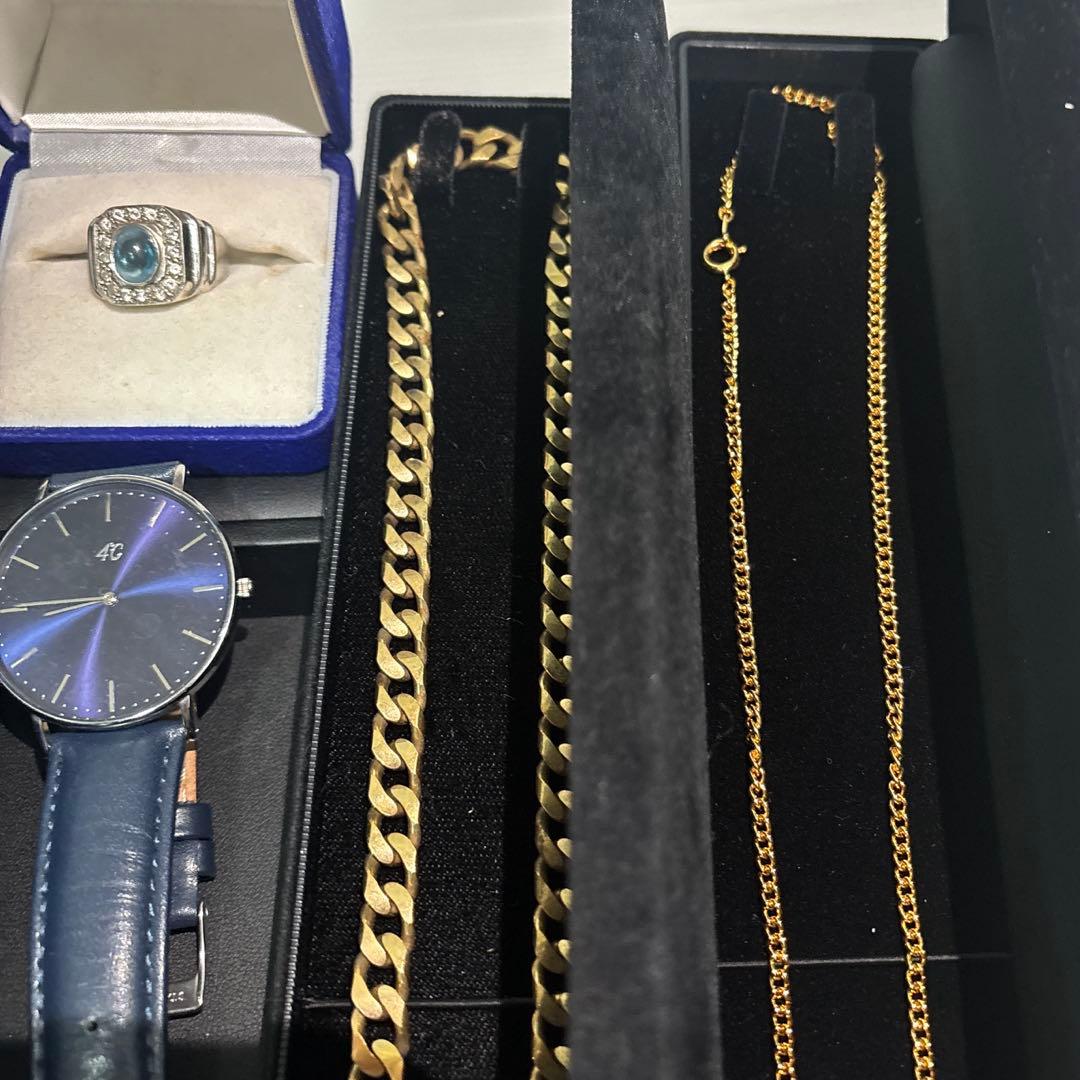 ［遺品整理・生前整理品］シルバー 喜平 K18 GP ネックレス 腕時計 指輪