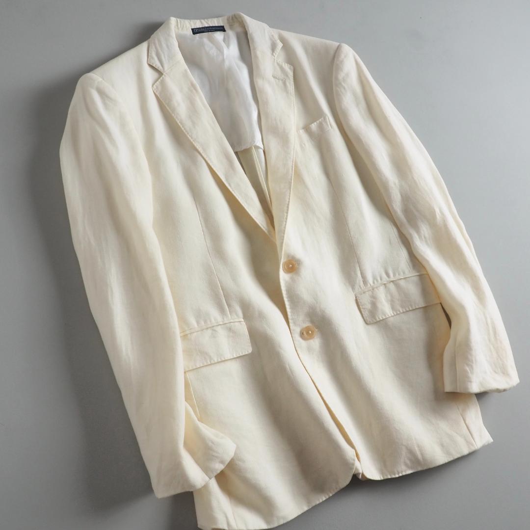ラルフローレン　イタリア製　麻１００％　テーラードジャケット　ホワイト　美品