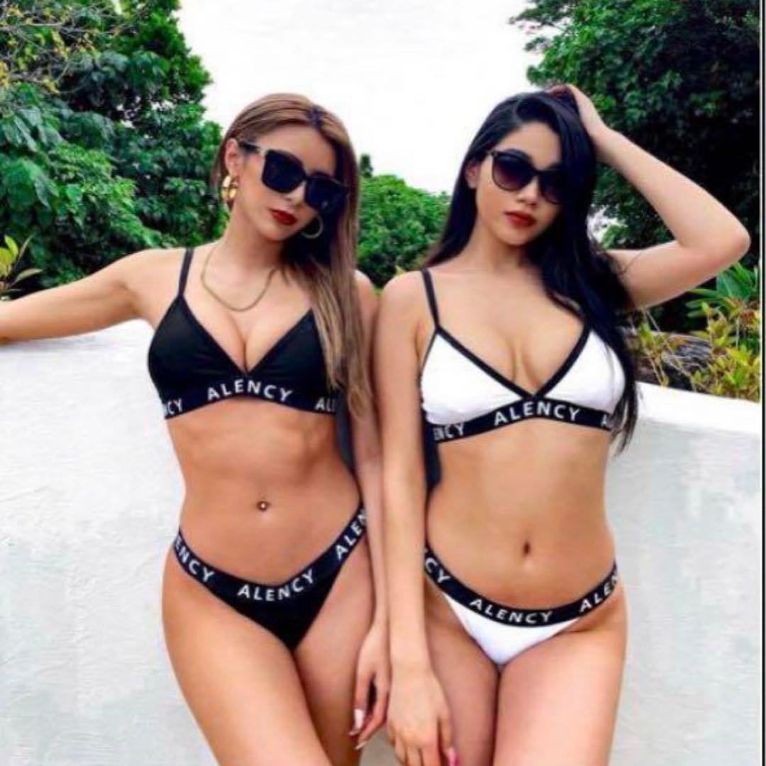 ALENCY ホワイト ロゴビキニ