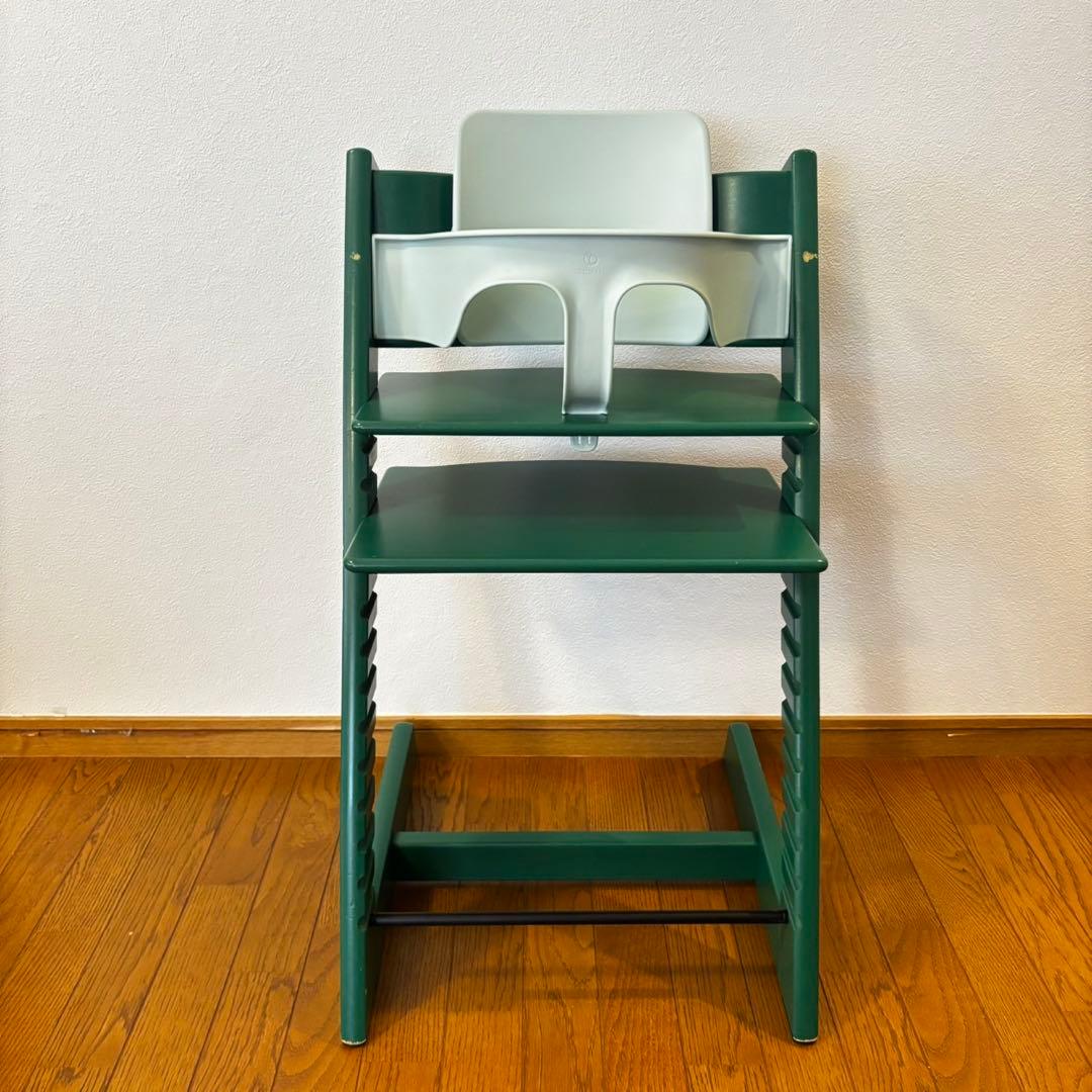 ストッケ　トリップ トラップ　ベビーチェア+ベビーセット　フォレストグリーン