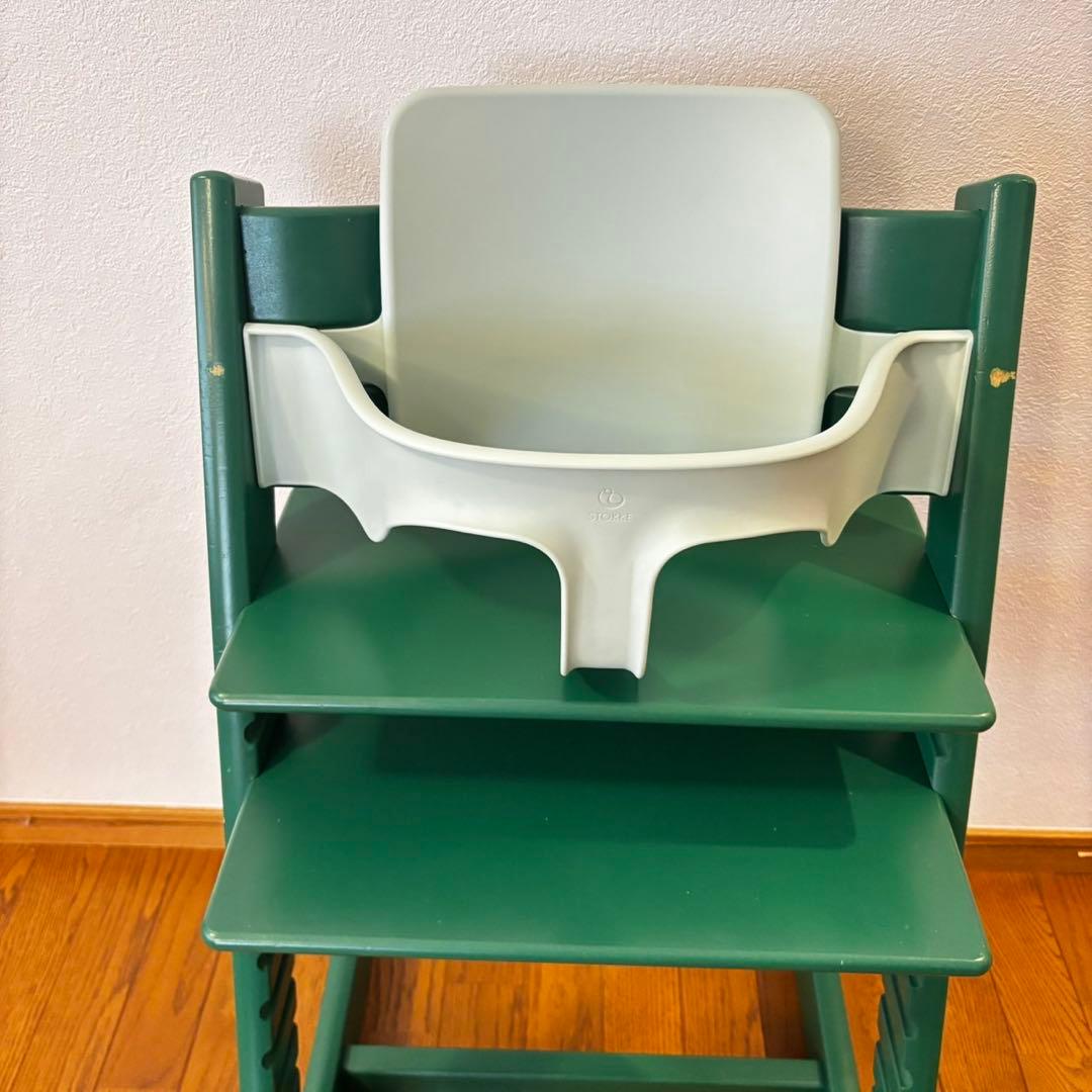 ストッケ　トリップ トラップ　ベビーチェア+ベビーセット　フォレストグリーン